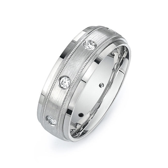 14K White Gold Wedding Band PN00561
