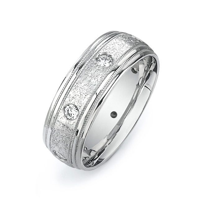 14K White Gold Wedding Band PN00555