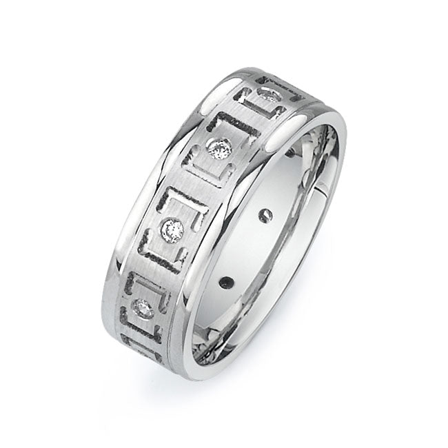 14K White Gold Wedding Band PN00566