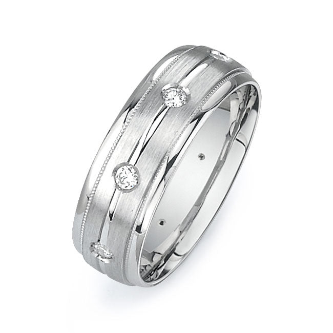 14K White Gold Wedding Band PN00472