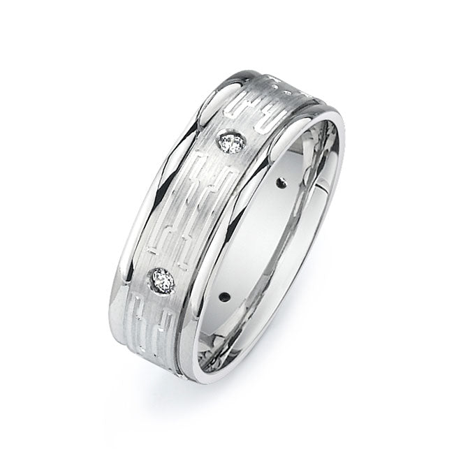 14K White Gold Wedding Band PN00564