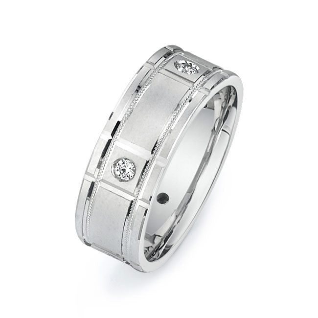 14K White Gold Wedding Band PN00610