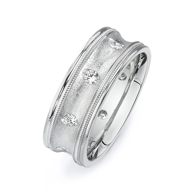 14K White Gold Wedding Band PN00668