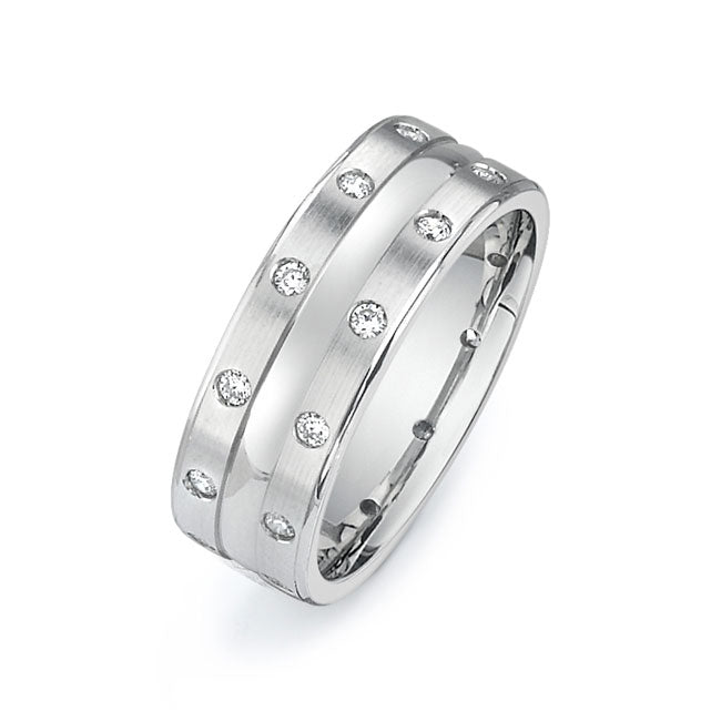 14K White Gold Wedding Band PN00667