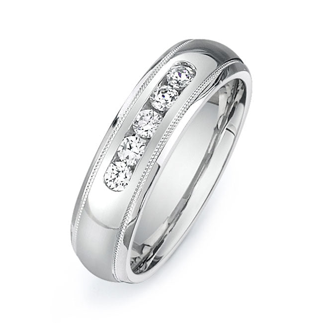 14K White Gold Wedding Band PN00592