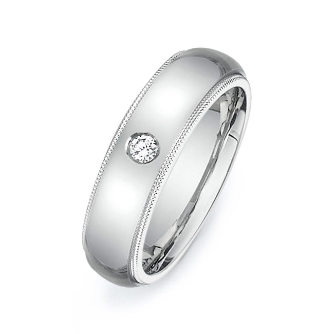 14K White Gold Wedding Band PN00488