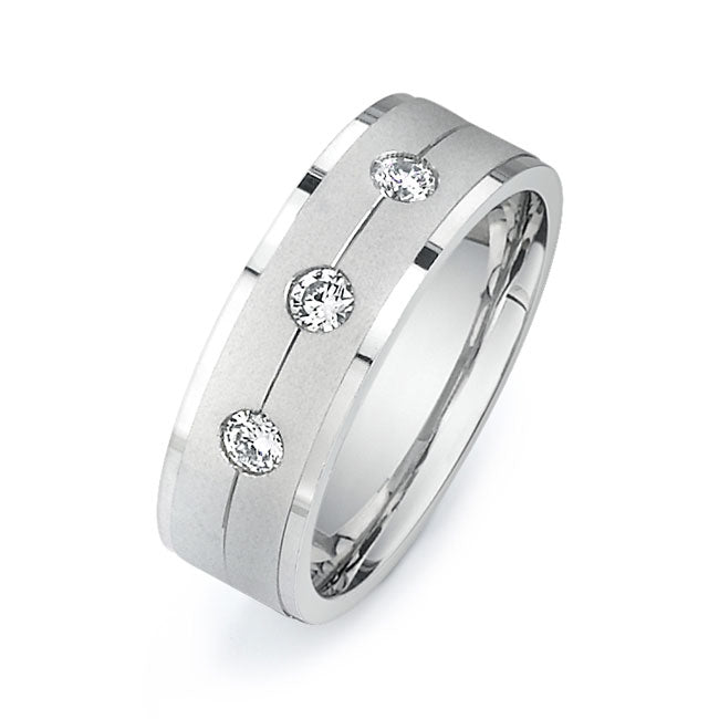 14K White Gold Wedding Band PN00422