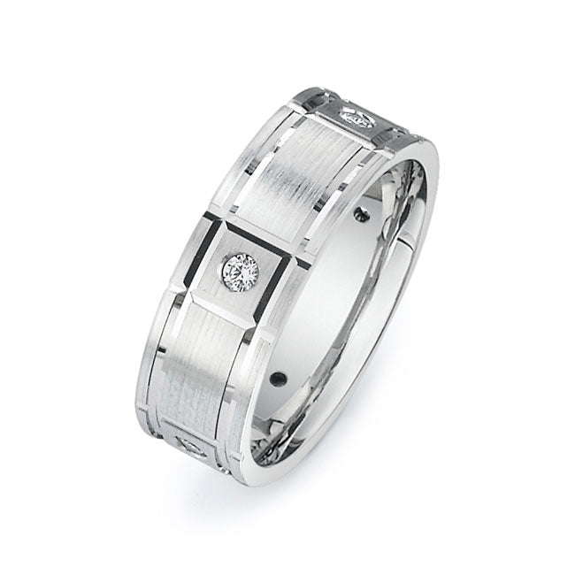 14K White Gold Wedding Band PN00594
