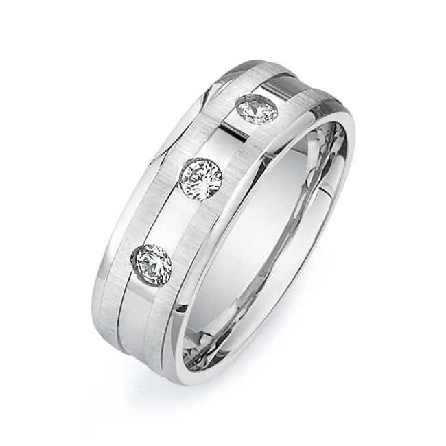 14K White Gold Wedding Band PN00654