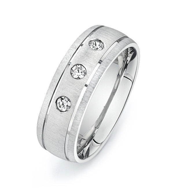 14K White Gold Wedding Band PN00625