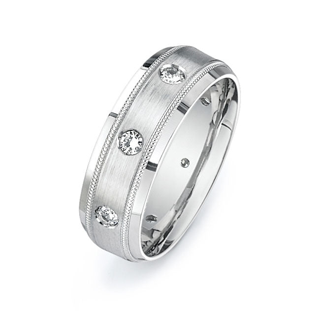 14K White Gold Wedding Band PN00670
