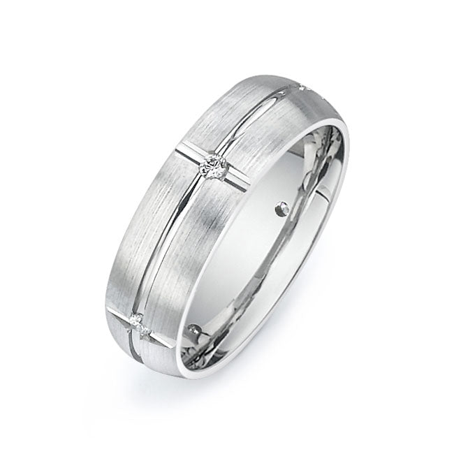 14K White Gold Wedding Band PN00663