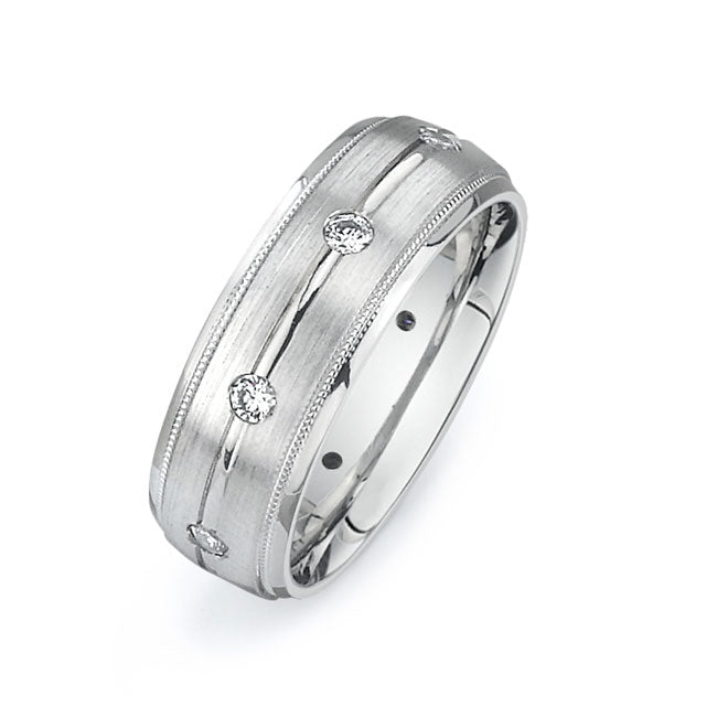 14K White Gold Wedding Band PN00634