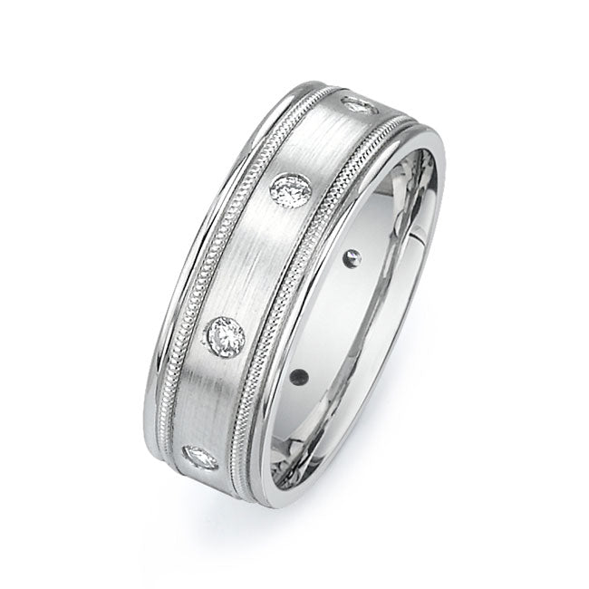 14K White Gold Wedding Band PN00595