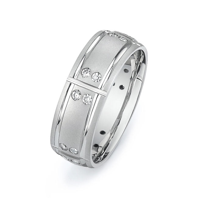 14K White Gold Wedding Band PN00674
