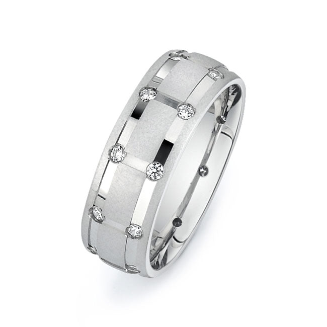 14K White Gold Wedding Band PN00648