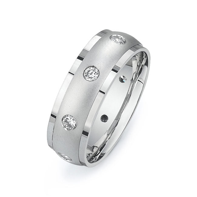 14K White Gold Wedding Band PN00649