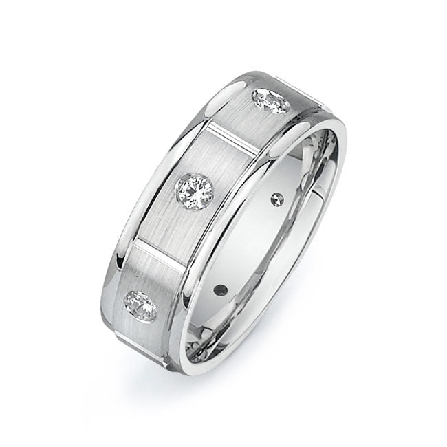 14K White Gold Wedding Band PN00672