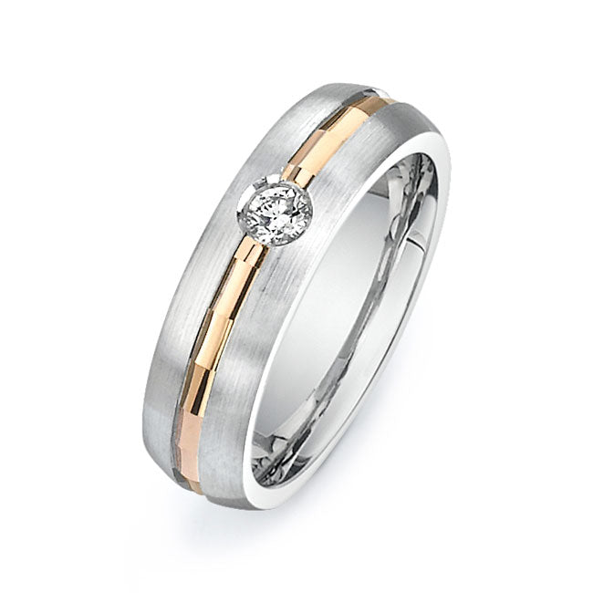 14K Two Tone Wedding Band -PN00023