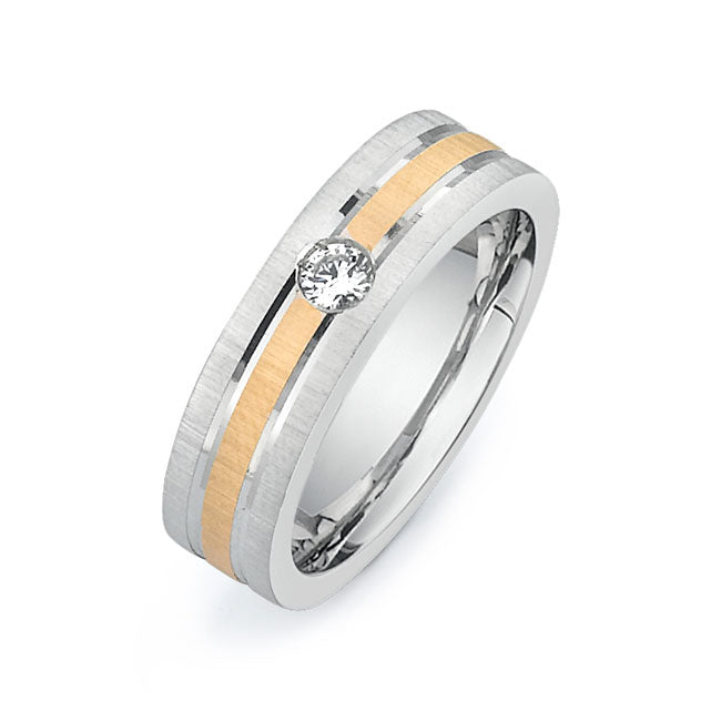 14K Two Tone Wedding Band -PN00027