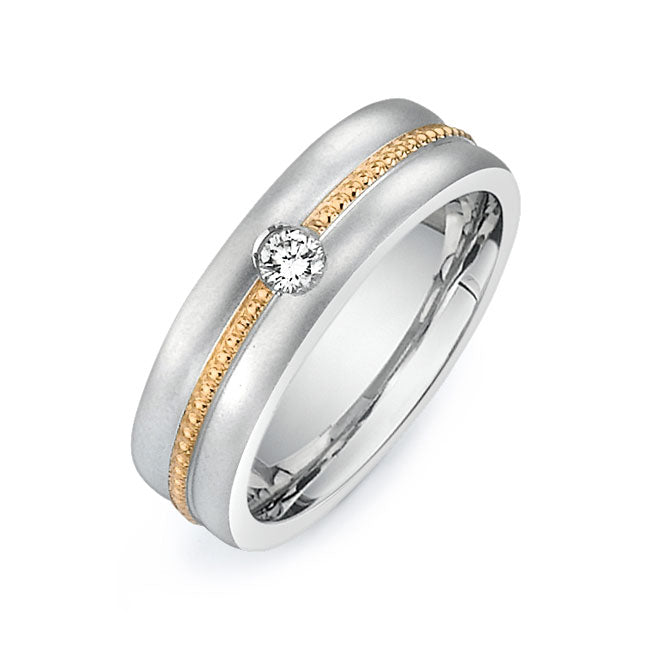 14K Two Tone Wedding Band -PN00026