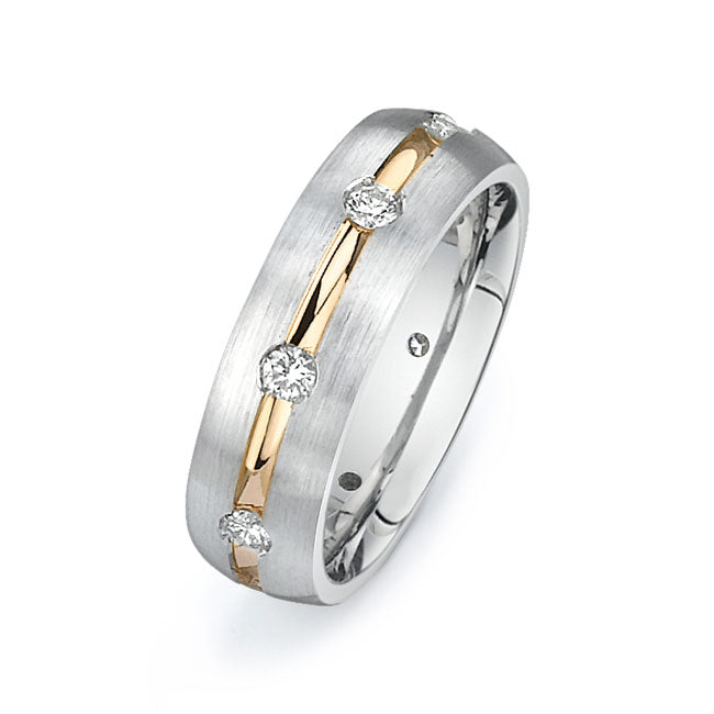 14K Two Tone Wedding Band -PN00022