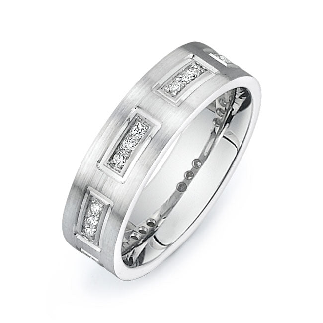 14K White Gold Wedding Band PN00598