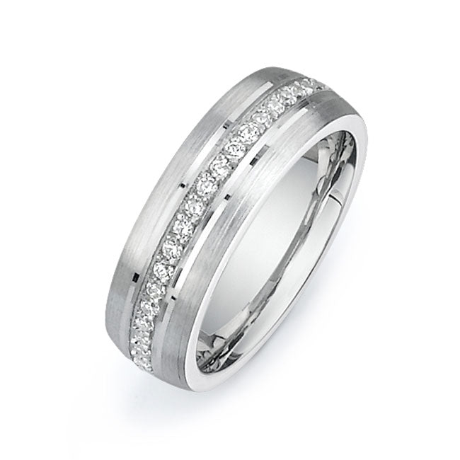 14K White Gold Wedding Band PN00599