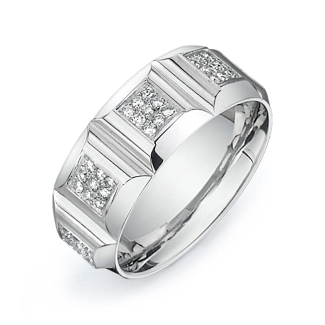 14K White Gold Wedding Band PN00673