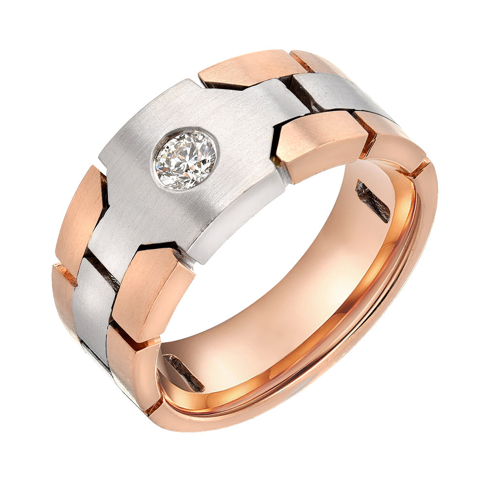 14K Two Tone Wedding Band -PN00048