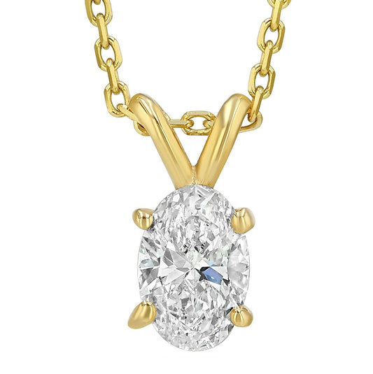 Oval Shaped Diamond Pendant Style # 1809P