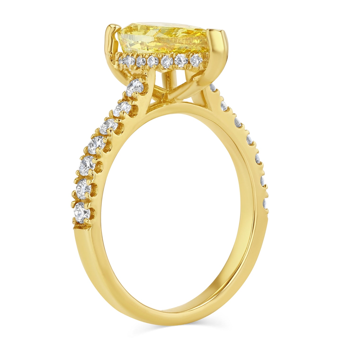 Pear-Shaped Yeellow Diamond Ring Style # 1811