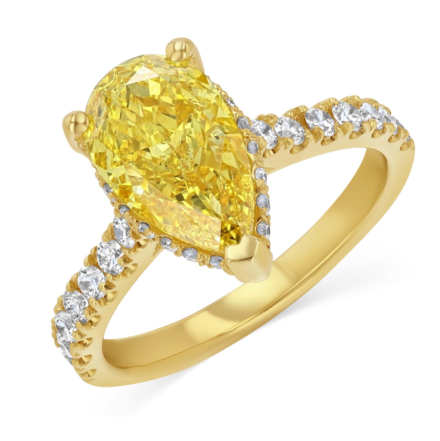 Pear-Shaped Yeellow Diamond Ring Style # 1811
