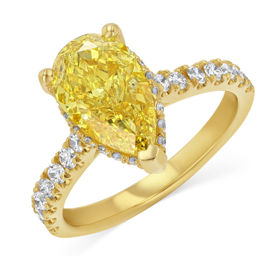 Pear-Shaped Yeellow Diamond Ring Style # 1811