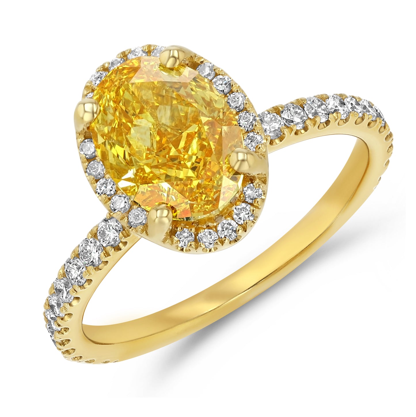 Oval Shaped Yellow Diamond Ring Style # 1812