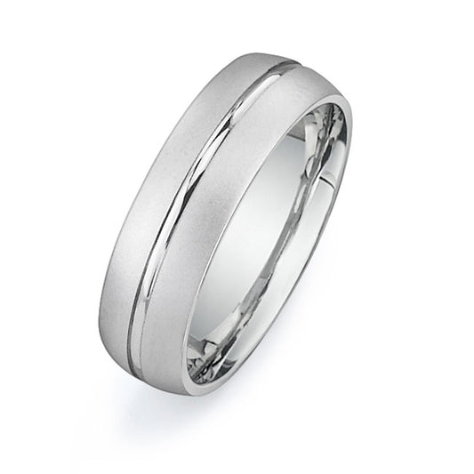 14K White Gold Wedding Band -PN00110