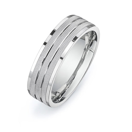 14K White Gold Wedding Band -PN00107