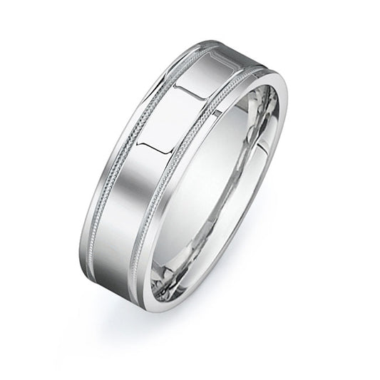 14K White Gold Wedding Band -PN00112