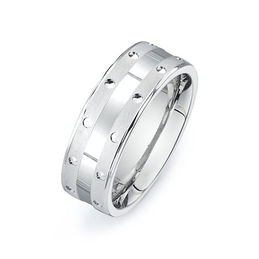 14K White Gold Wedding Band -PN00111