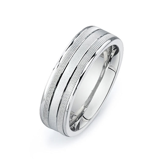 14K White Gold Wedding Band -PN00116