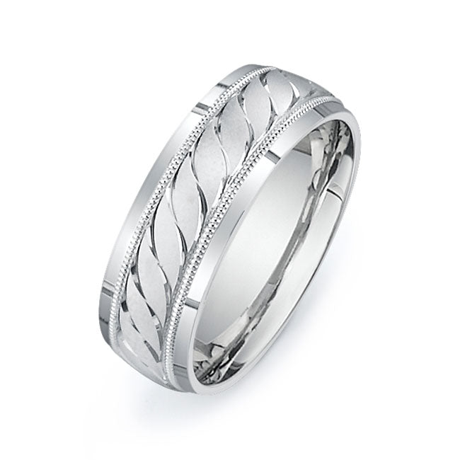 14K White Gold Wedding Band -PN00129