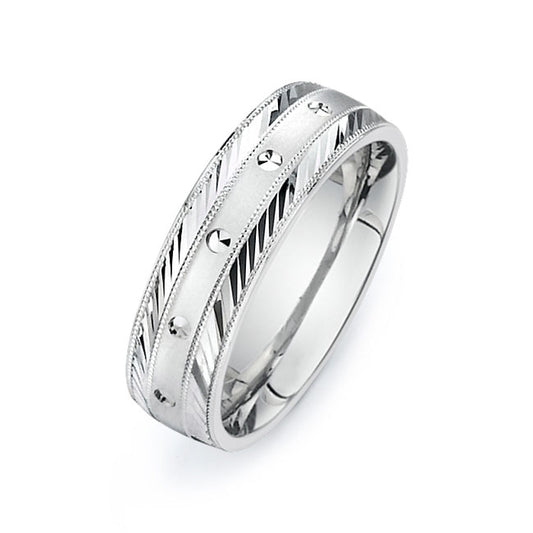 14K White Gold Wedding Band -PN00122