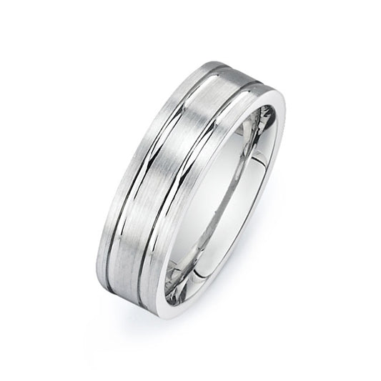 14K White Gold Wedding Band -PN00104