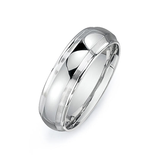 14K White Gold Wedding Band -PN00095