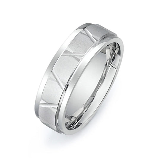 14K White Gold Wedding Band -PN00100