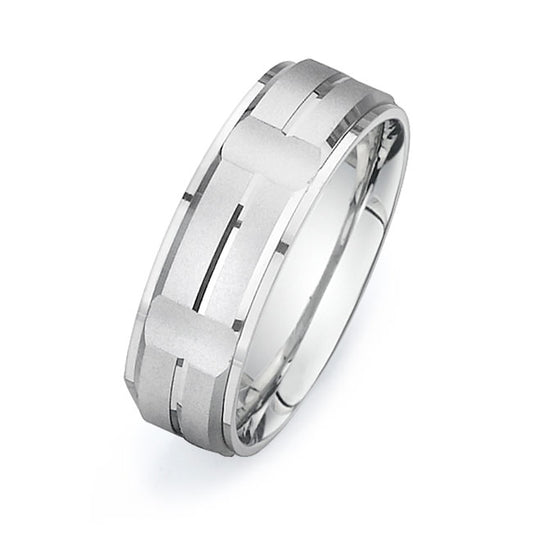 14K White Gold Wedding Band -PN00105