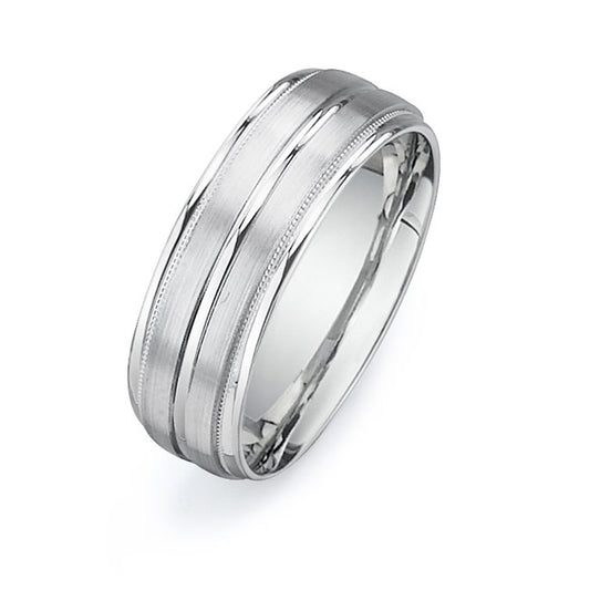 14K White Gold Wedding Band -PN00121