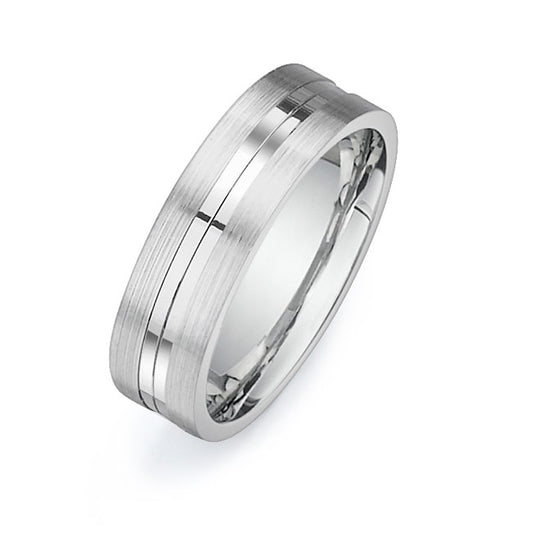 14K White Gold Wedding Band -PN00108