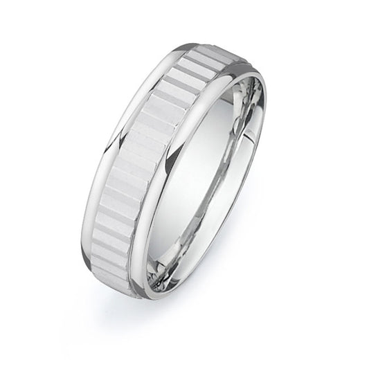 14K White Gold Wedding Band -PN00097