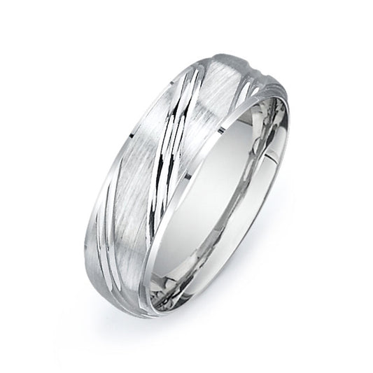 14K White Gold Wedding Band -PN00106